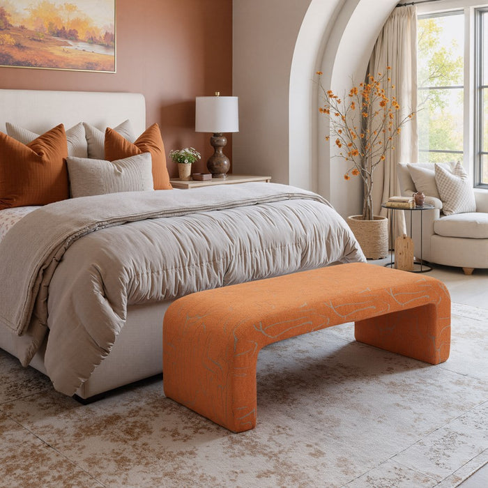 Zuo Modern Nendo Bench, Abstract Orange