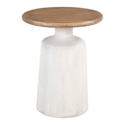 Zuo Modern Goblet Side Table, Brown/White - 110734