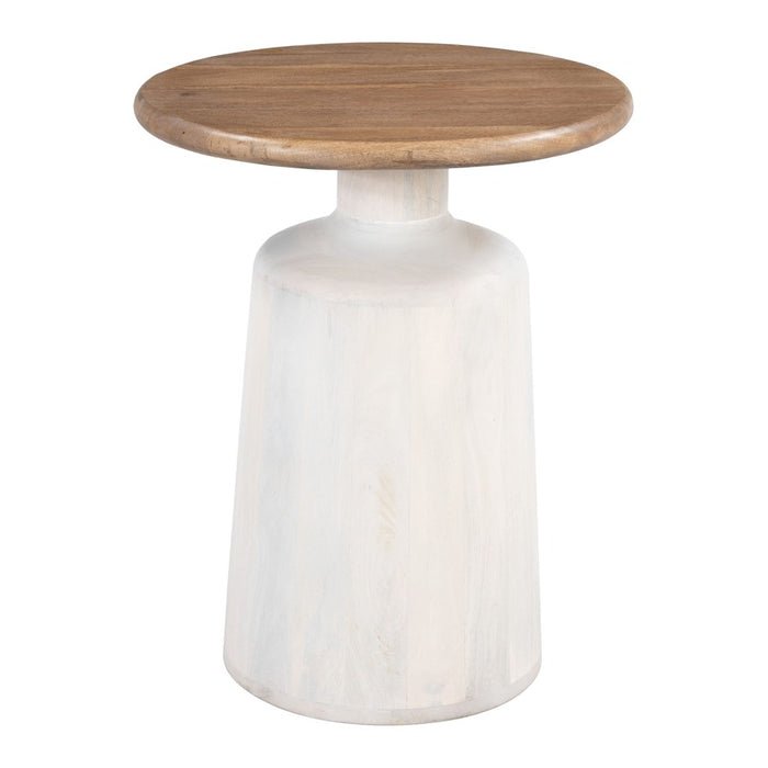 Zuo Modern Goblet Side Table, Brown/White