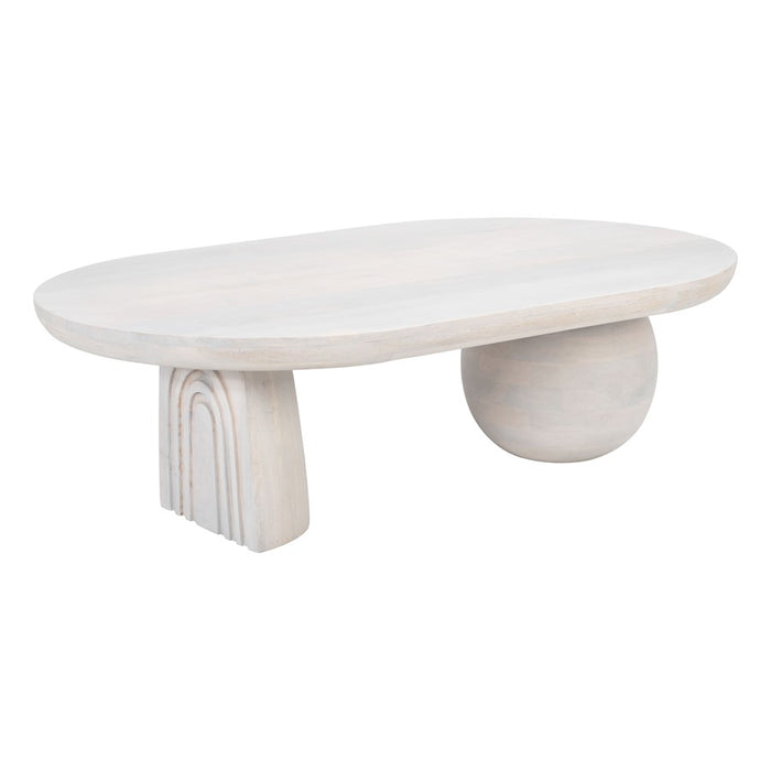 Zuo Modern Gihak Coffee Table, Whitewashed