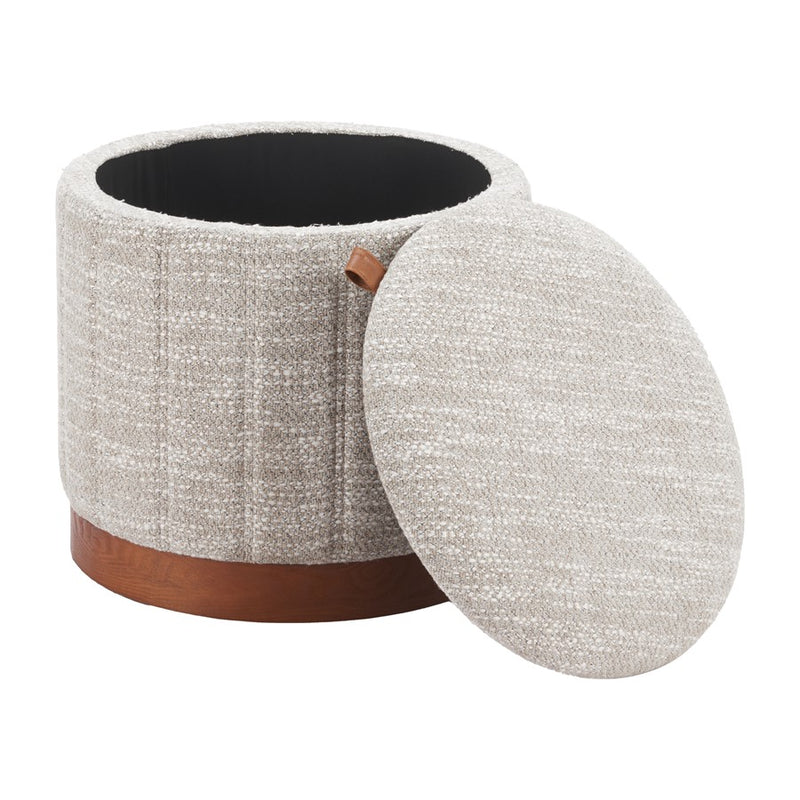 Zuo Modern Fije Storage Ottoman, Gray
