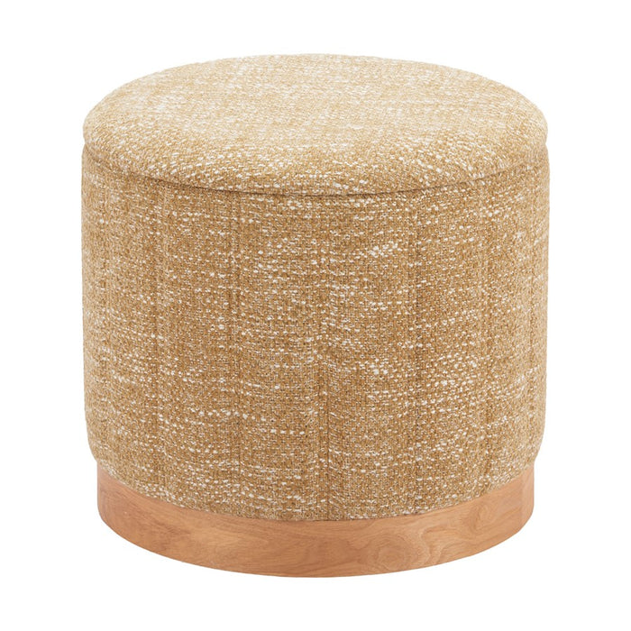 Zuo Modern Fije Storage Ottoman, Oat Yellow