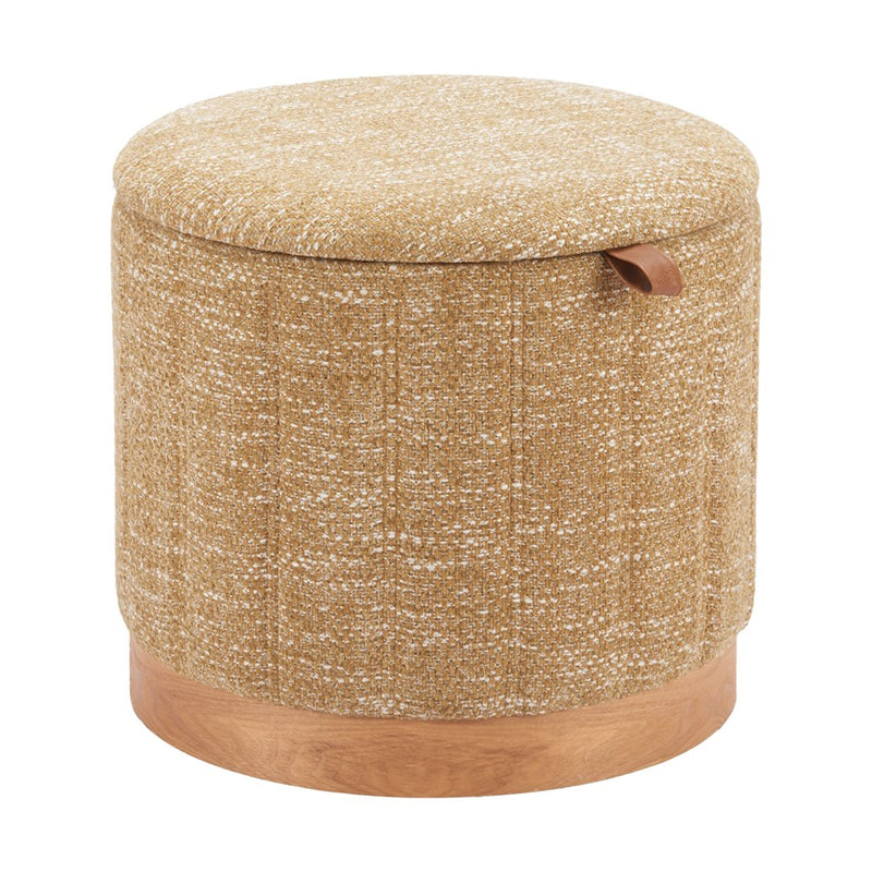 Zuo Modern Fije Storage Ottoman, Oat Yellow