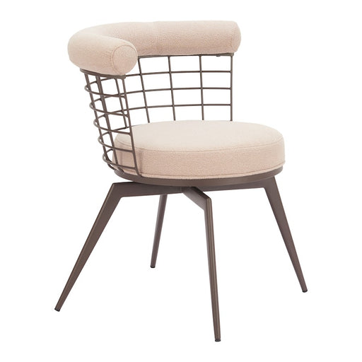 Zuo Modern Saku Swivel Dining Chair, Beige/Brown
