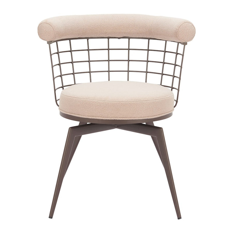 Zuo Modern Saku Swivel Dining Chair, Beige/Brown