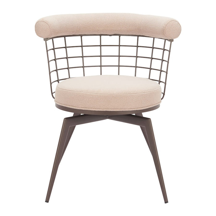 Zuo Modern Saku Swivel Dining Chair, Beige/Brown