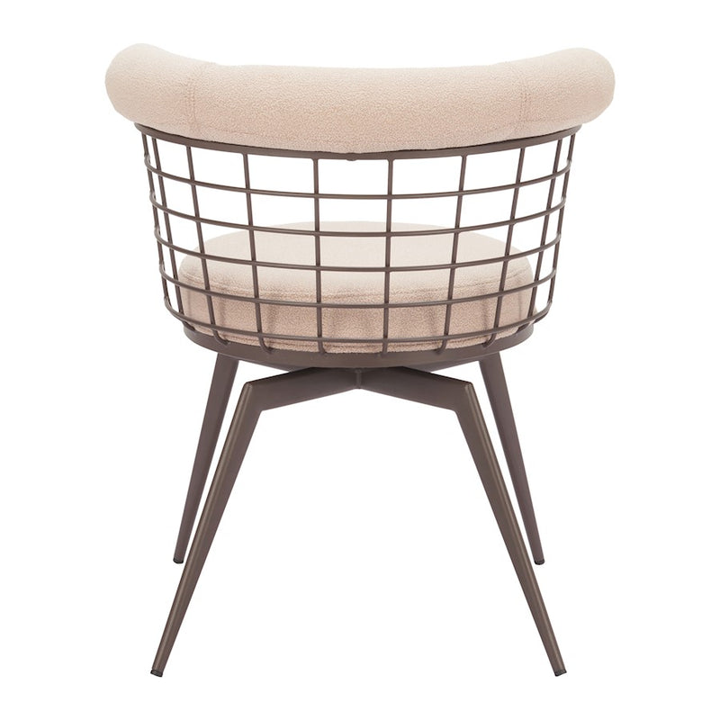 Zuo Modern Saku Swivel Dining Chair, Beige/Brown