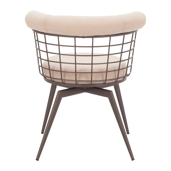 Zuo Modern Saku Swivel Dining Chair, Beige/Brown