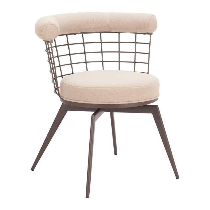 Zuo Modern Saku Swivel Dining Chair, Beige/Brown