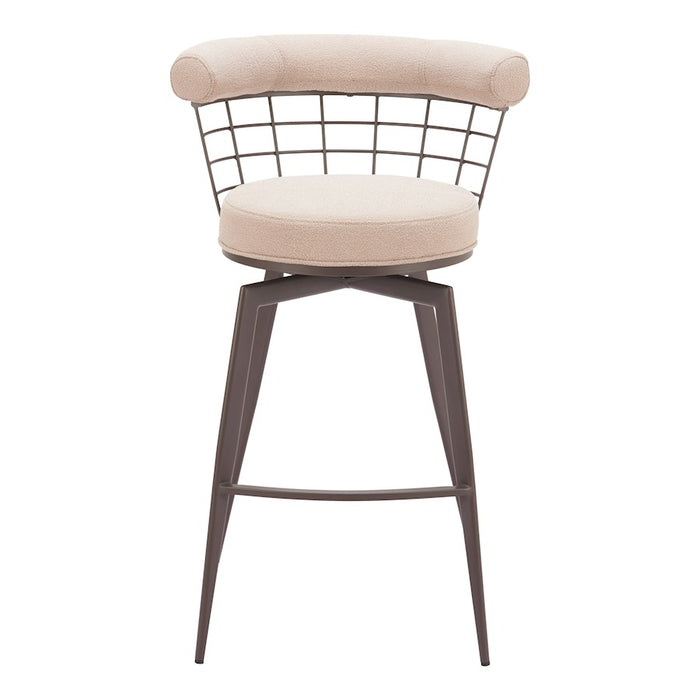 Zuo Modern Saku Swivel BarStool, Beige/Brown