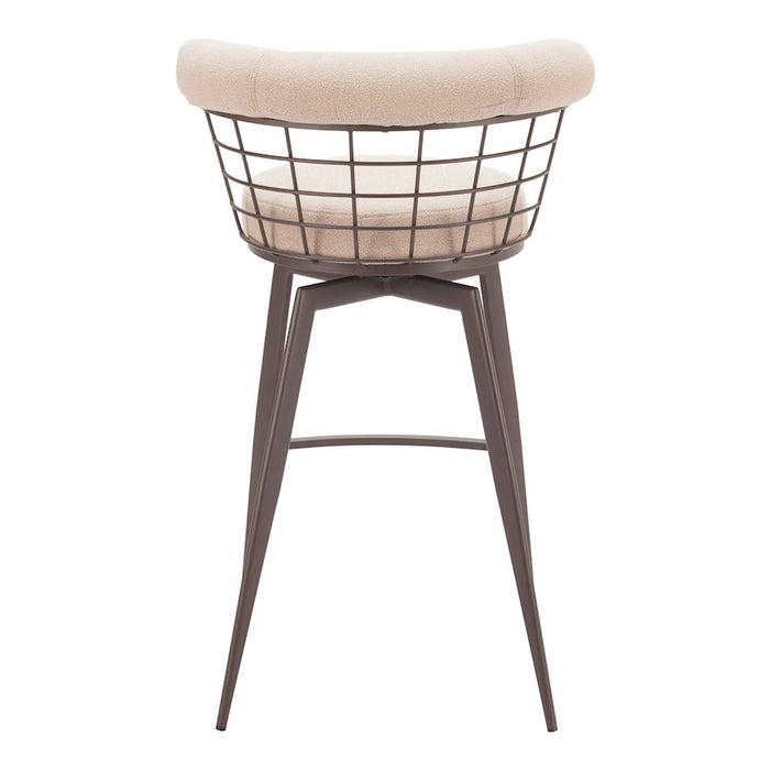 Zuo Modern Saku Swivel BarStool, Beige/Brown