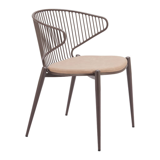 Zuo Modern Silues Dining Chair, Taupe/Brown
