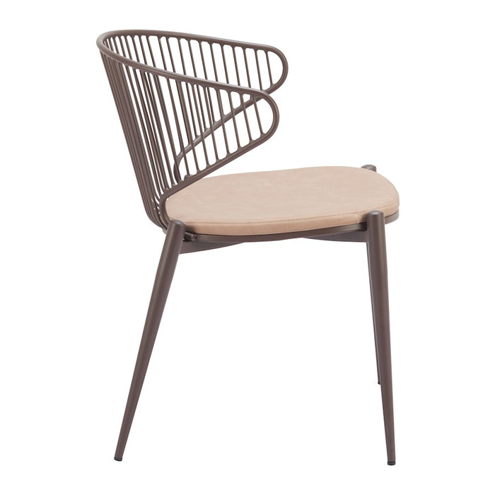 Zuo Modern Silues Dining Chair, Taupe/Brown