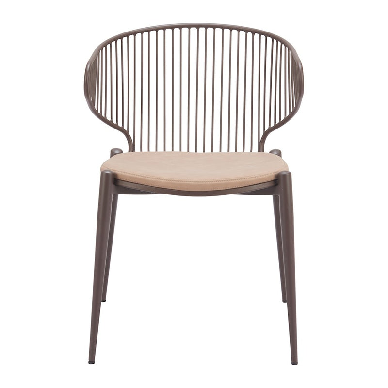 Zuo Modern Silues Dining Chair, Taupe/Brown