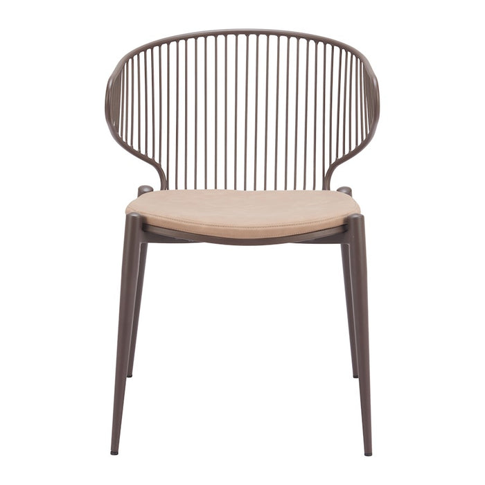 Zuo Modern Silues Dining Chair, Taupe/Brown