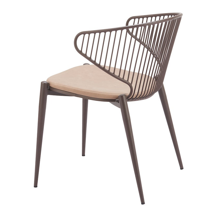 Zuo Modern Silues Dining Chair, Taupe/Brown