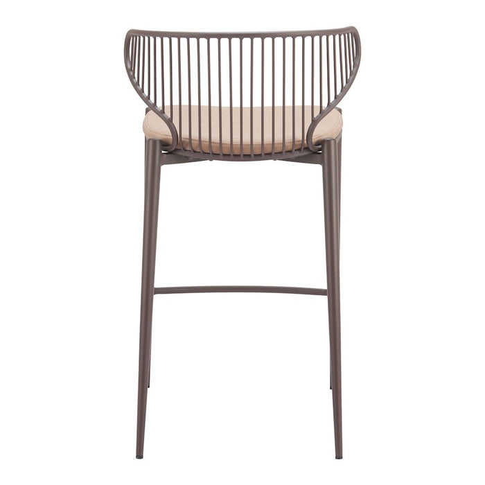 Zuo Modern Silues Counter Stool Set of 2, Taupe/Brown