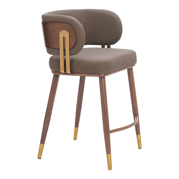 Zuo Modern Brew Counter Stool, Brown/Walnut