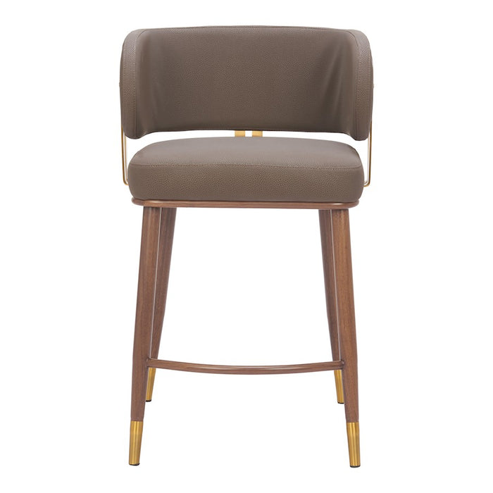 Zuo Modern Brew Counter Stool, Brown/Walnut