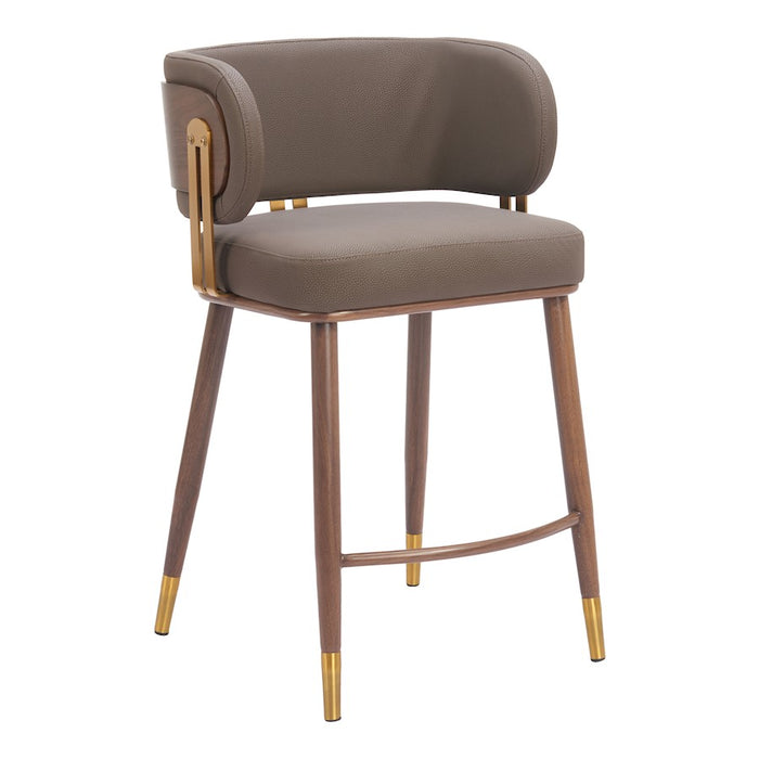 Zuo Modern Brew Counter Stool, Brown/Walnut