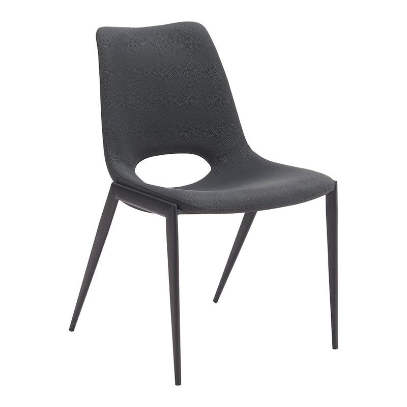 Zuo Modern Desi Armless Dining Chair Set of 2, Black