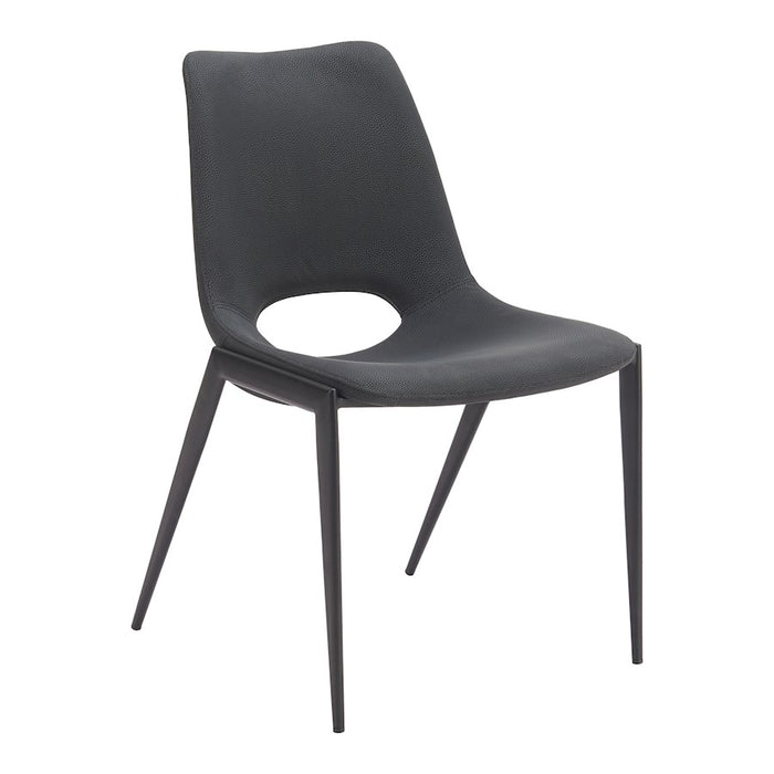 Zuo Modern Desi Armless Dining Chair Set of 2, Black