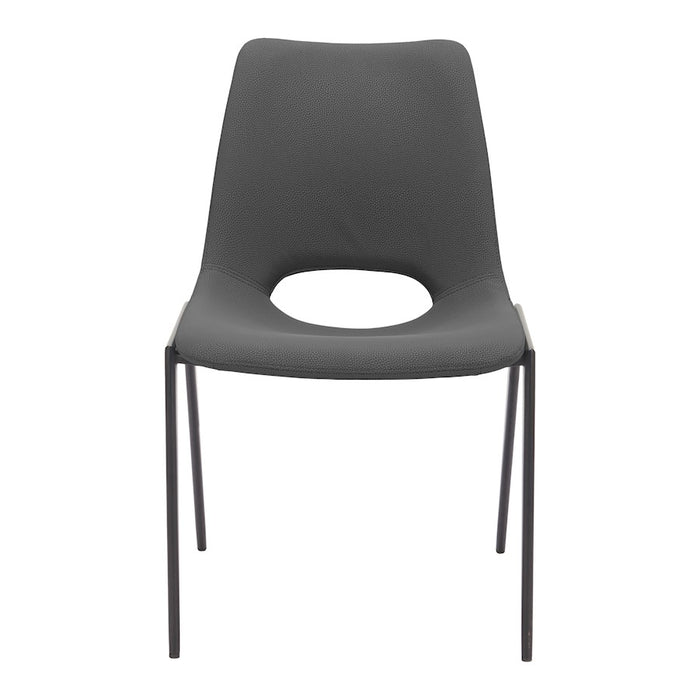 Zuo Modern Desi Armless Dining Chair Set of 2, Black