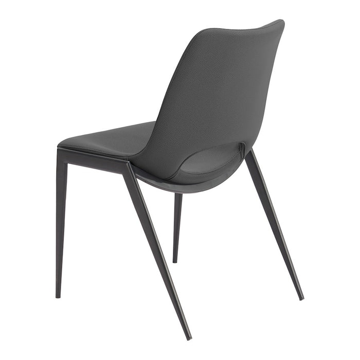 Zuo Modern Desi Armless Dining Chair Set of 2, Black