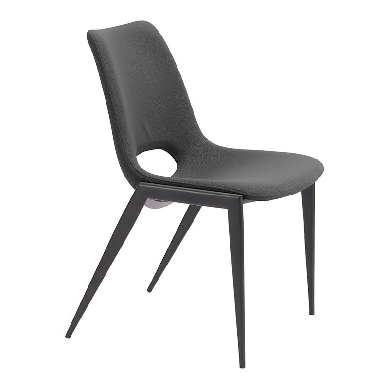 Zuo Modern Desi Armless Dining Chair Set of 2, Black