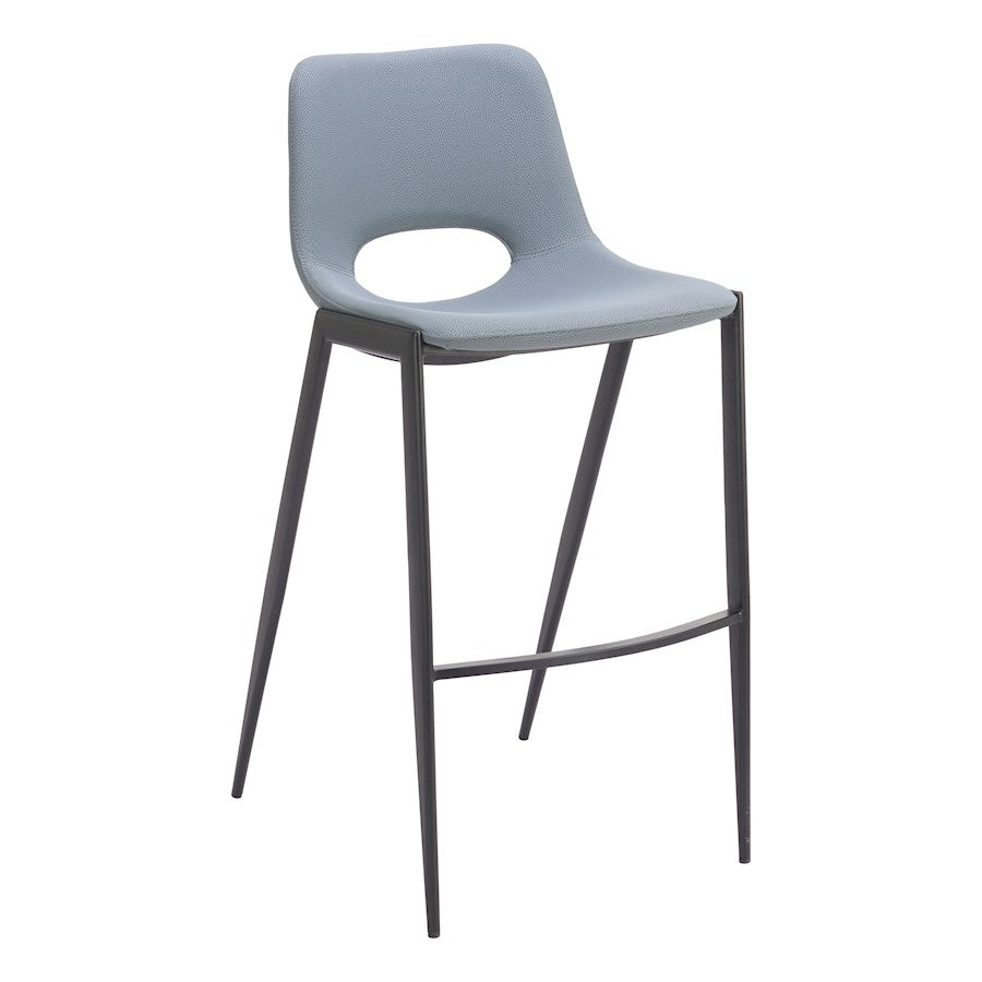 Zuo Modern Desi Armless Barstool Set of 2, Azure Gray - 110829