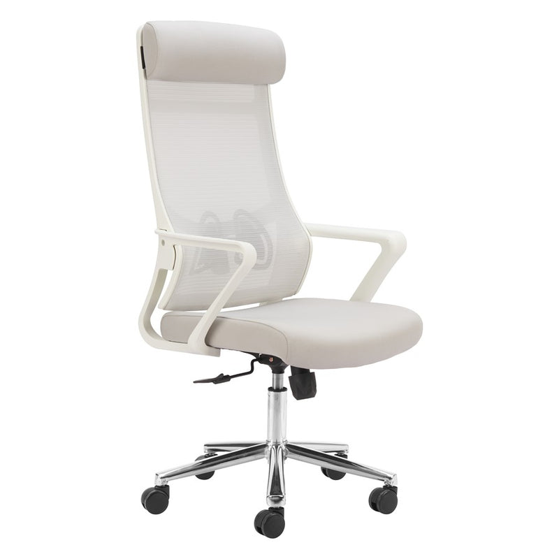 Zuo Modern Jett High Back Office Chair, Light Gray