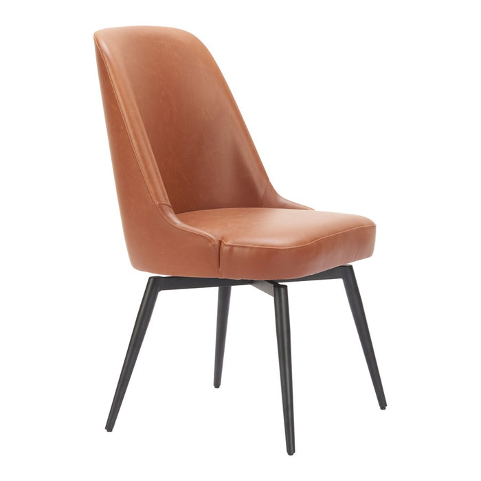 Zuo Modern Keppel Swivel Dining Chair/Set of 2, Brown - 110842