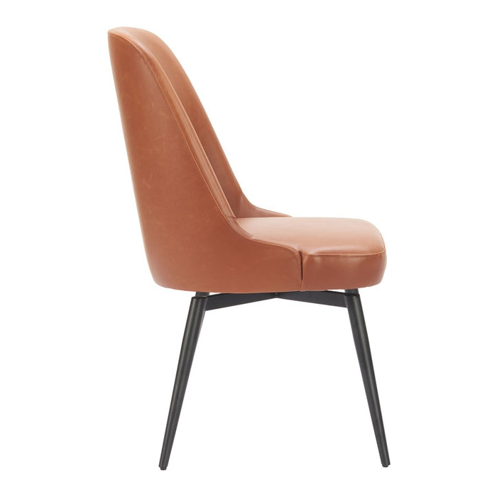 Zuo Modern Keppel Swivel Dining Chair, Set of 2, Brown