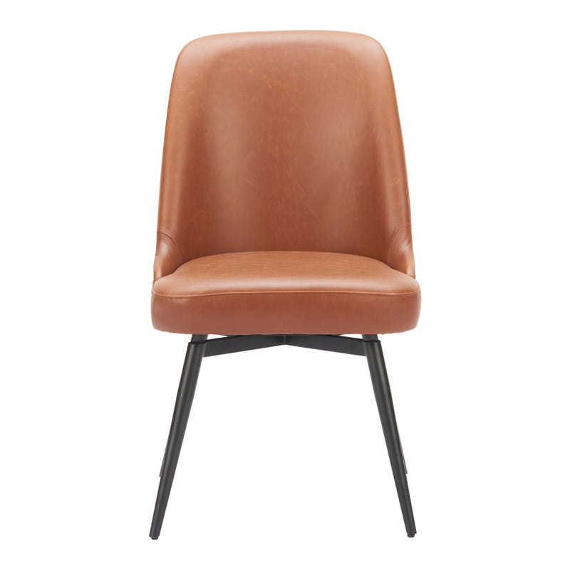 Zuo Modern Keppel Swivel Dining Chair, Set of 2, Brown