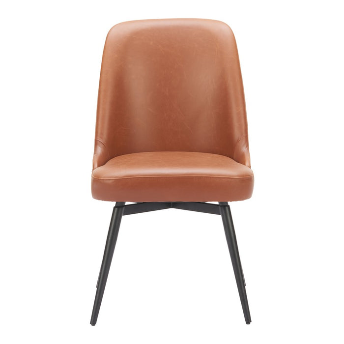 Zuo Modern Keppel Swivel Dining Chair, Set of 2, Brown