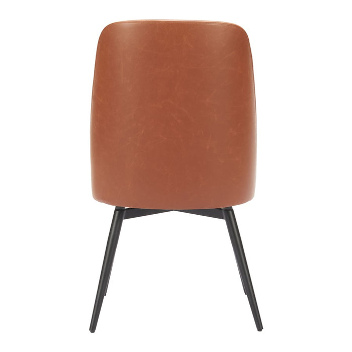 Zuo Modern Keppel Swivel Dining Chair, Set of 2, Brown