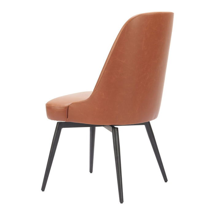 Zuo Modern Keppel Swivel Dining Chair, Set of 2, Brown