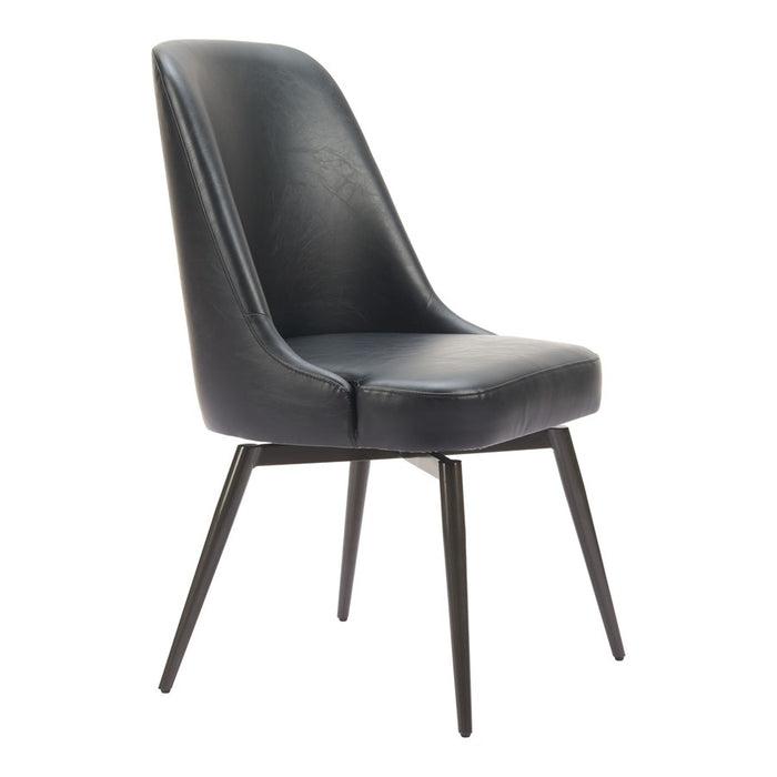 Zuo Modern Keppel Swivel Dining Chair/Set of 2, Black - 110843