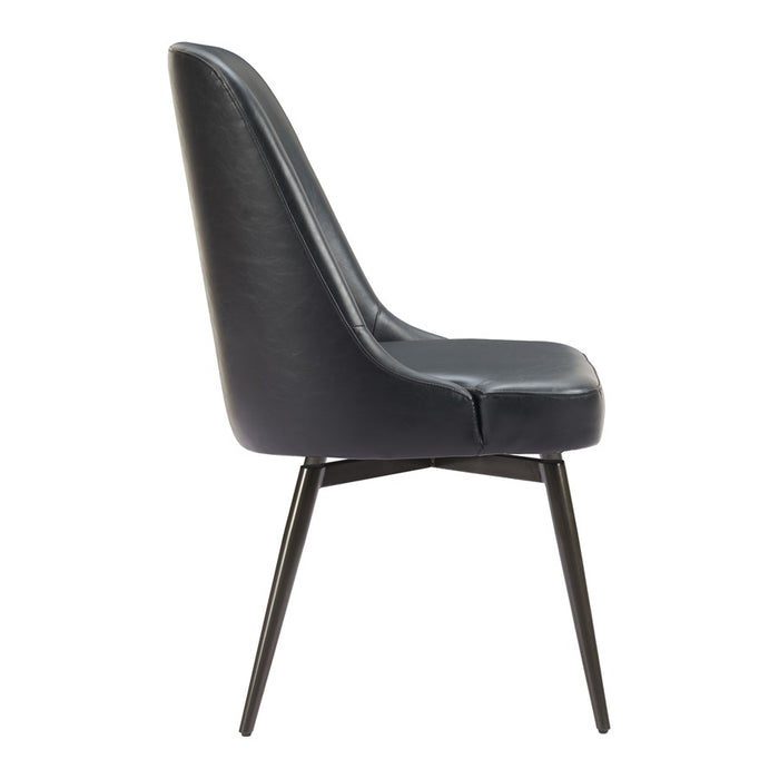 Zuo Modern Keppel Swivel Dining Chair, Set of 2, Black