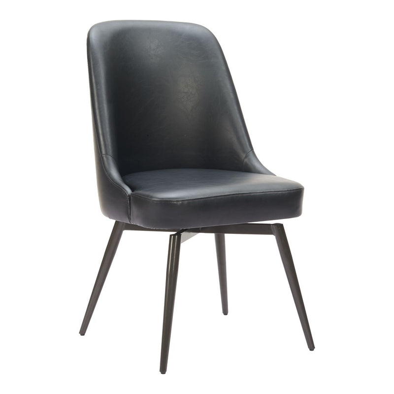 Zuo Modern Keppel Swivel Dining Chair, Set of 2, Black
