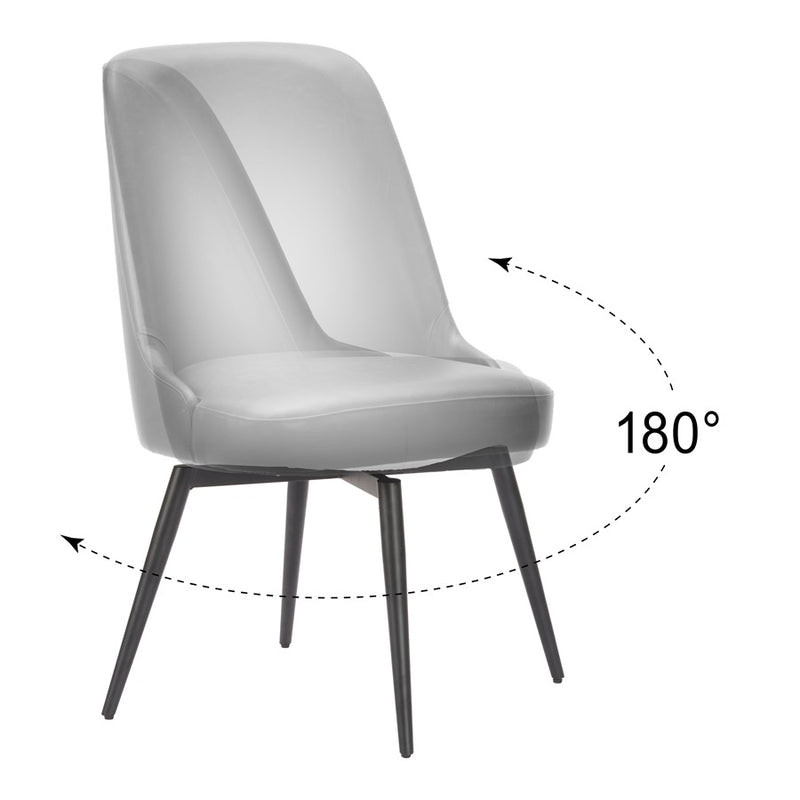 Zuo Modern Keppel Swivel Dining Chair, Set of 2, Black