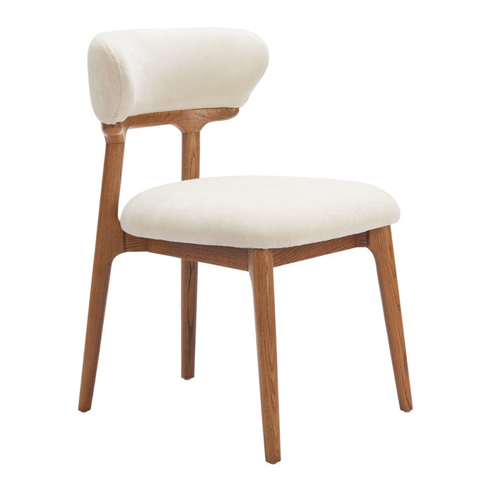 Zuo Modern Cedar Dining Chair/Set of 2, White/Walnut - 110844
