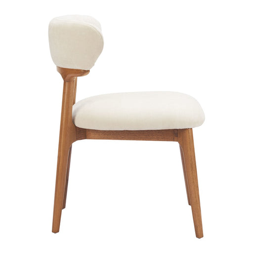 Zuo Modern Cedar Dining Chair, Set of 2, White/Walnut