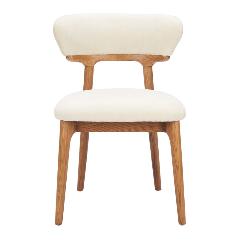 Zuo Modern Cedar Dining Chair, Set of 2, White/Walnut
