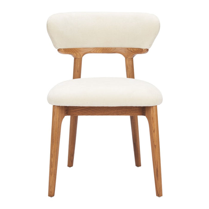 Zuo Modern Cedar Dining Chair, Set of 2, White/Walnut
