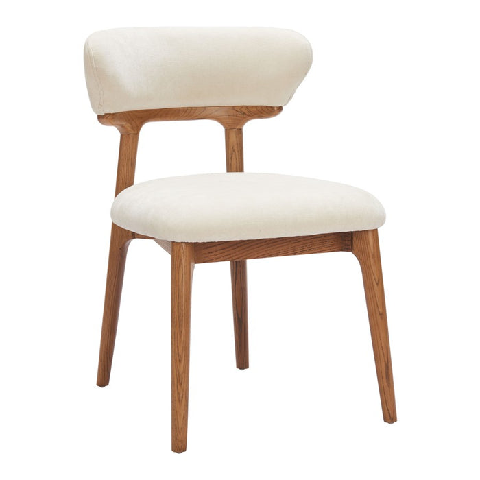 Zuo Modern Cedar Dining Chair, Set of 2, White/Walnut