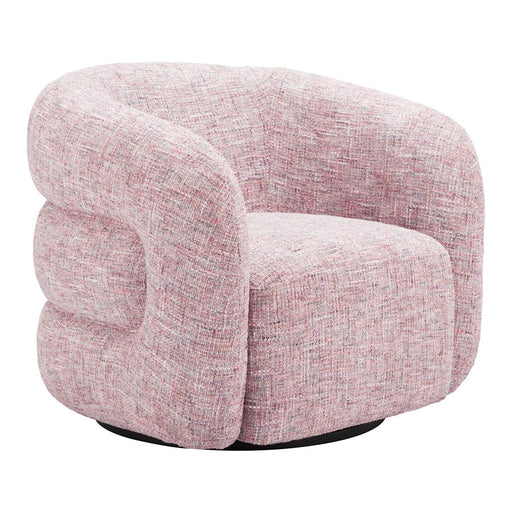 Zuo Modern Refine Swivel Chair, Pink Tweed - 110846