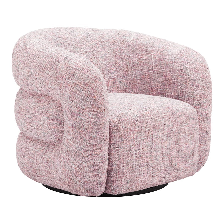 Zuo Modern Refine Swivel Chair, Pink Tweed - 110846
