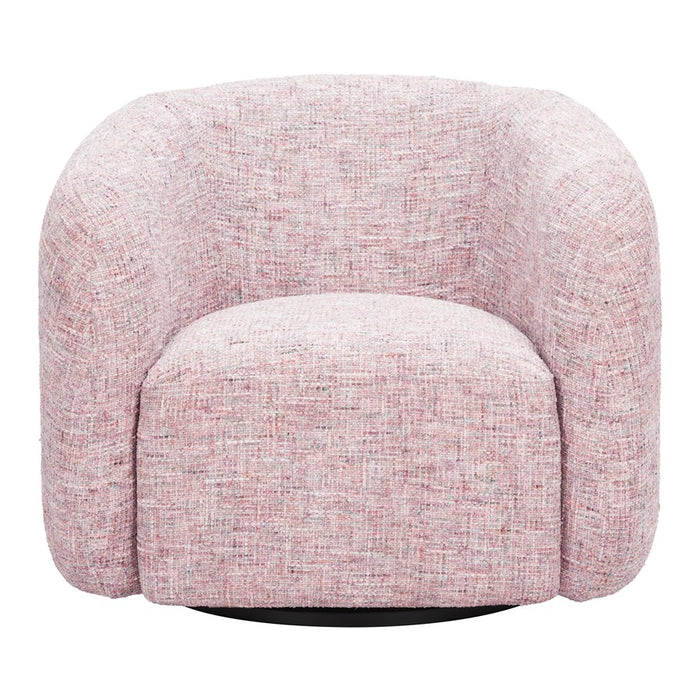 Zuo Modern Refine Swivel Chair, Pink Tweed