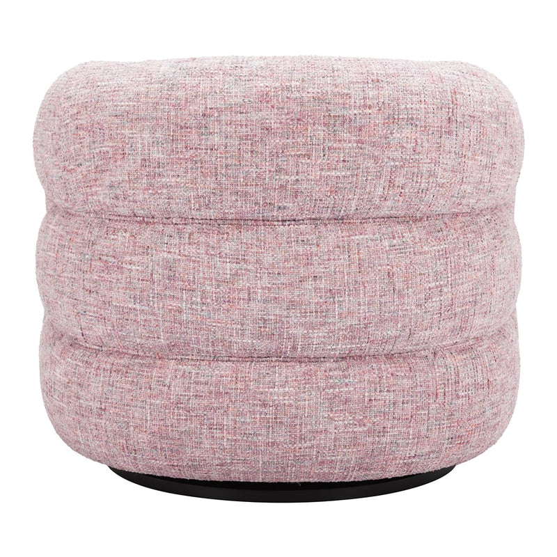 Zuo Modern Refine Swivel Chair, Pink Tweed